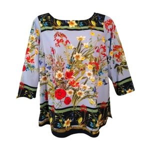 Linea by Louis Dell'Olio floral blouse, 18W